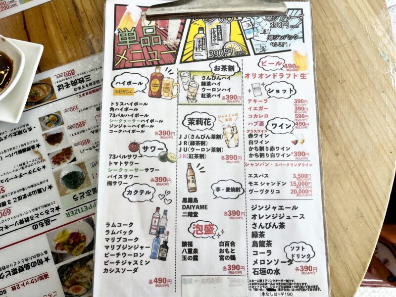 73バルメニュー
