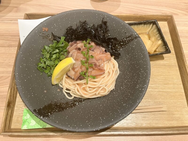 塩辛の明太子スパゲティ