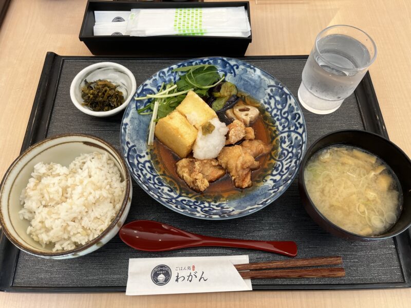 鶏と茄子の揚げ出し定食~ゆず胡椒風味~