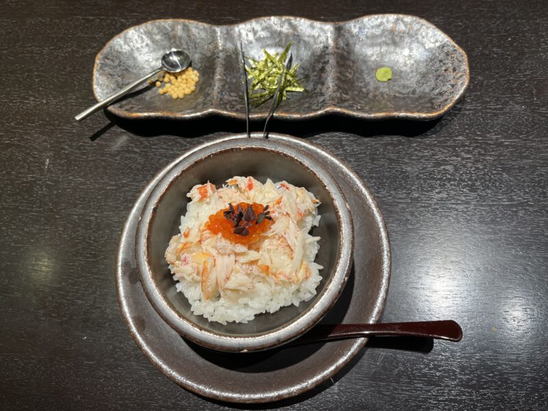 北海道産タラバガニといくらご飯
